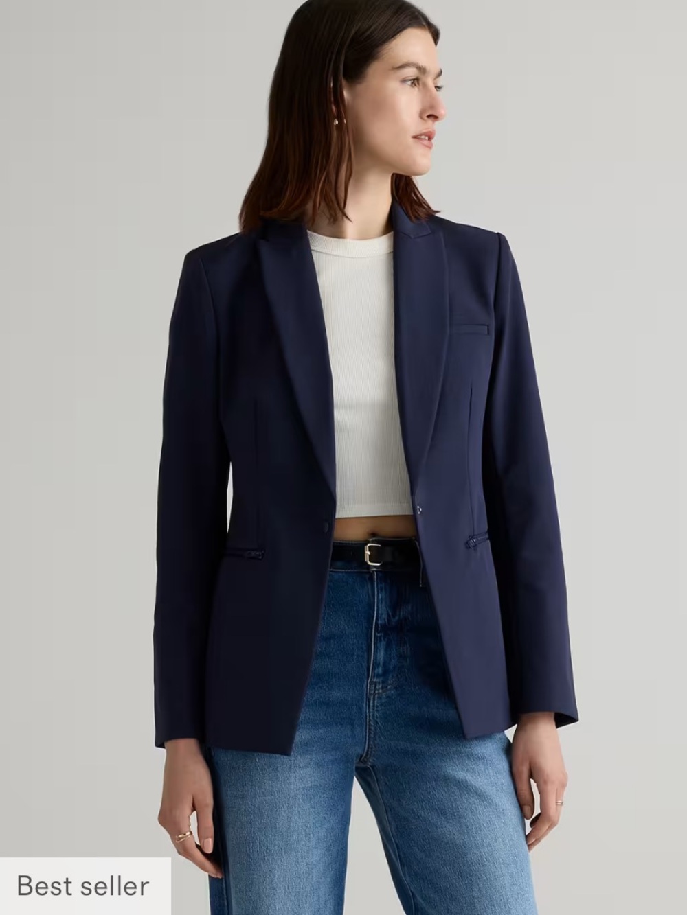 Quince Scuba Single-Breasted Convertible Blazer